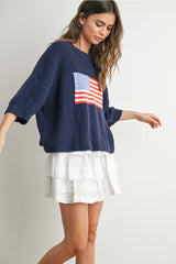 Cape Cod Flag Sweater - Navy