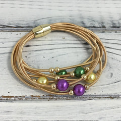Mardi Gras Guitar String Bracelet