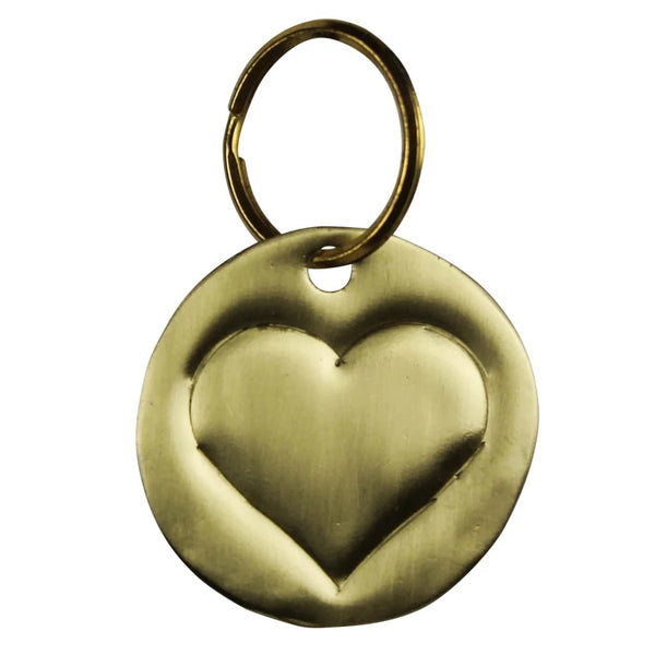 Pressed Brass Keychain - Heart