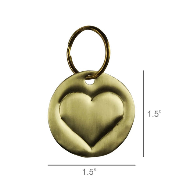 Pressed Brass Keychain - Heart