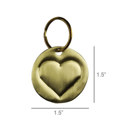 Pressed Brass Keychain - Heart