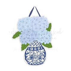 Blue Hydrangea Door Hanger