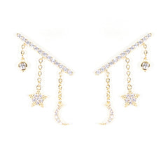 STAR & MOON CLIMBER EARRINGS