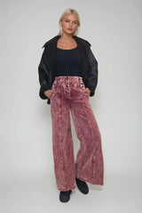 Distressed Corduroy Culotte Pants - 3 Colors