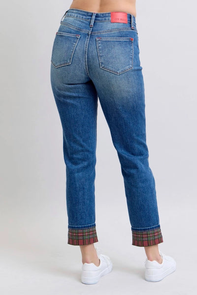 Judy Blue Mr. Plaid Boyfriend Jeans