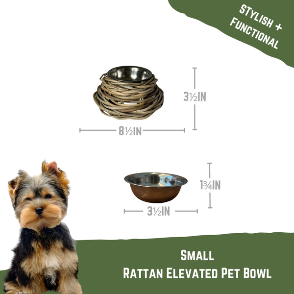 Rattan Pet Bowls - 3 Sizes