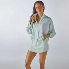 Simply Southern Quarter Zip and Skort Seperates-Seafoam