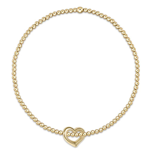 enewton classic gold 2.5mm bead bracelet - love gold charm-regular