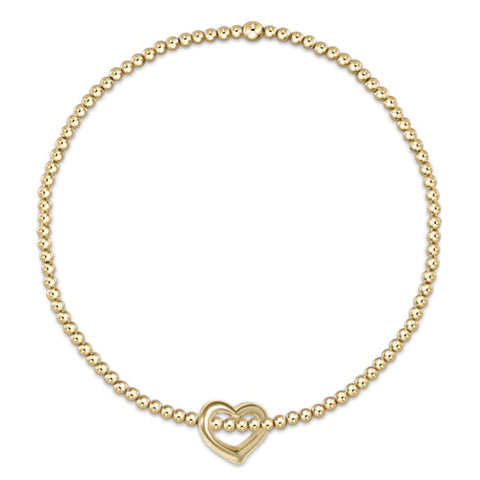 enewton classic gold 2.5mm bead bracelet - love gold charm