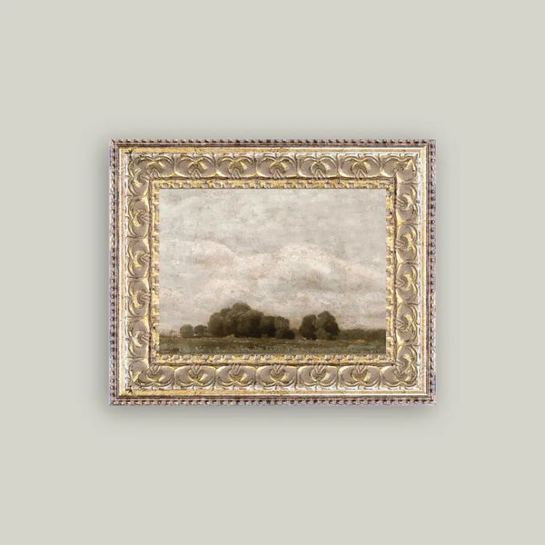Framed Tree and Cloud Landscape Framed Antique Art - 2 Sizes