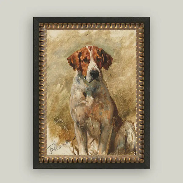 Study of A Hound Framed Antique Art
