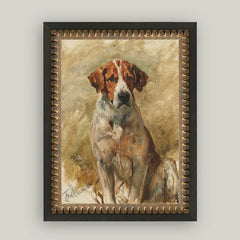 Study of A Hound Framed Antique Art