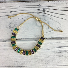 Mardi Gras Stone Bracelet