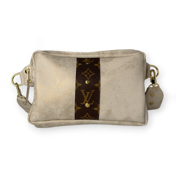 Bella Belt Bag in Stone Leather | Upcycled Lv