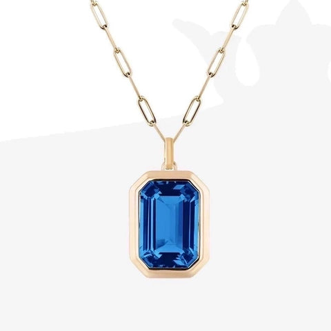 Vintage Style Stone Pendant Necklace - 4 colors