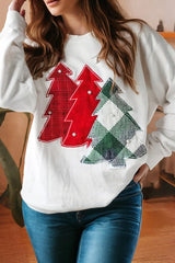 Plaid Patch Christmas Tree Sweatshirt