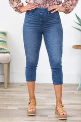 Judy Blue High Waist Cool Denim Pull On Capri