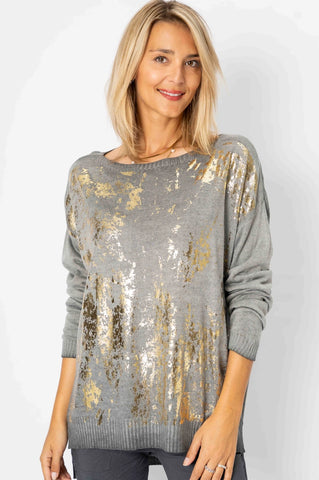 Hester Metallic Foil Sweater - 2 Colors