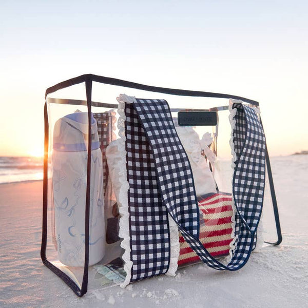 Case-Mate Something Navy Gingham Jelly Tote Bag