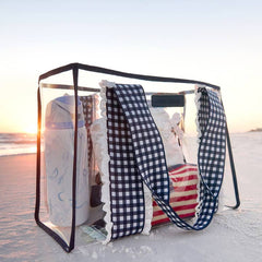 Case-Mate Something Navy Gingham Jelly Tote Bag
