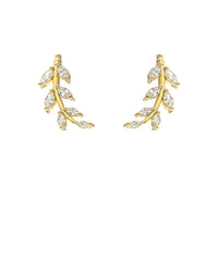 Dainty Vine Crawler Earrings-Gold or Silver
