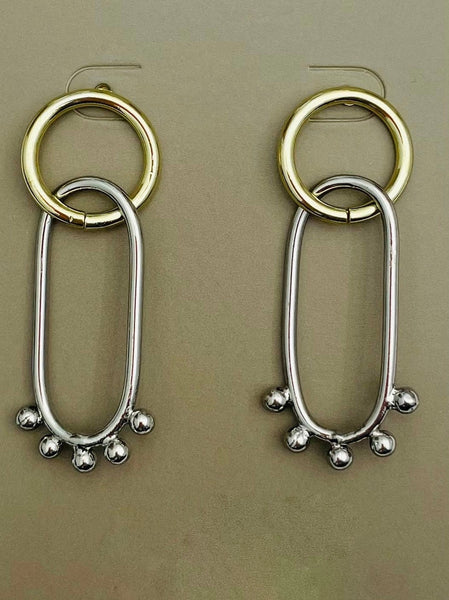 Two-Tone - Artistic Dangle Earrings
