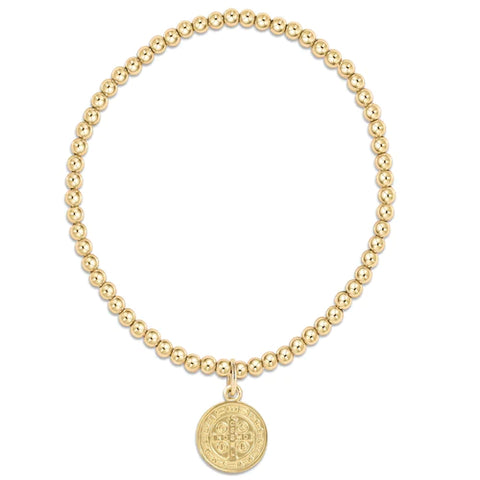 enewton classic gold 2.5mm bead bracelet - classic beaded signature cross encompass gold charm