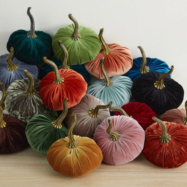 Velvet Pumpkins - Multicolors and Two Sizes