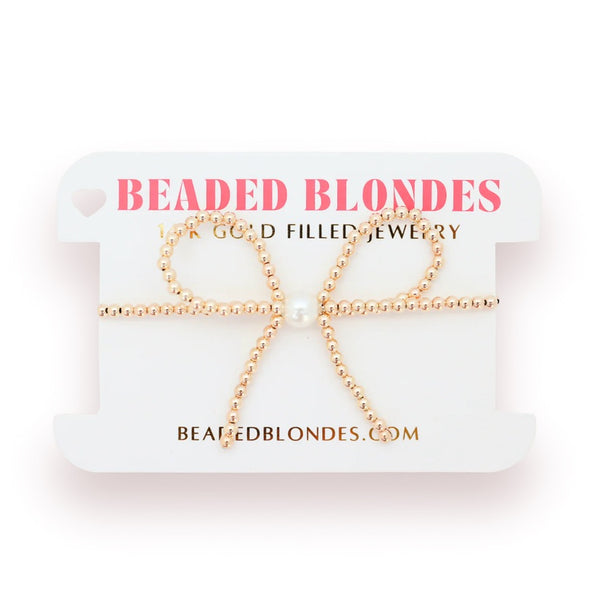 Beaded Blondes Gold Bow Bracelet