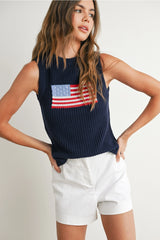 Sleeveless Flag Sweater