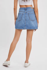 Slash Denim Mini Skirt