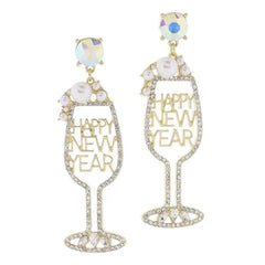 Happy New Year Champagne Earrings