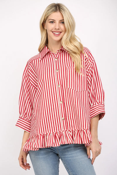 Sweet Caroline Button Down Denim Blouse