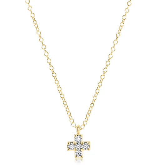 enewton 14kt gold and diamond signature cross necklace