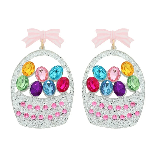 Bejeweled Easter Basket Earrings
