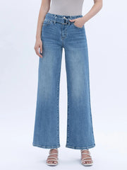 Lovervet - Self Belted Super High Rise Wide Leg Jeans
