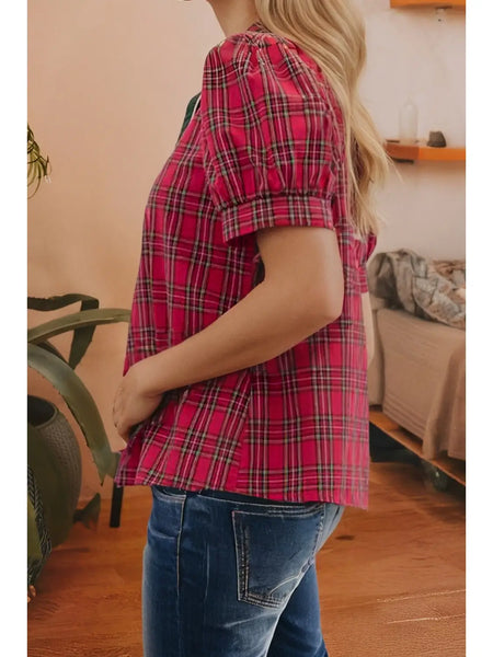 Rebecca Plaid Top