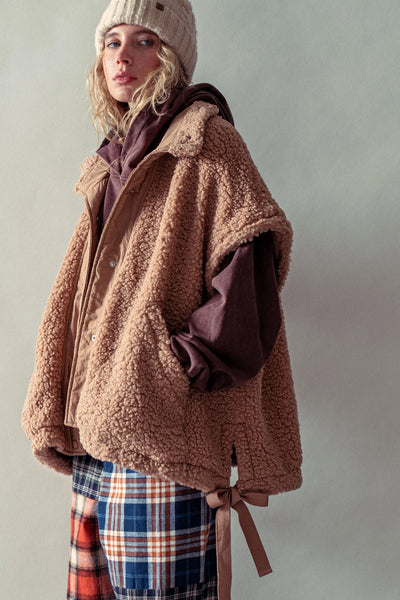 Oversized Sherpa Fleece Boho Western Layering Vest