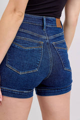 Judy Blue High Waist Tummy Control Denim Short-Dark Wash