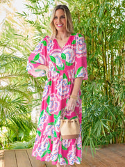 Mary Square Melissa Dress-Petal Tango Pink