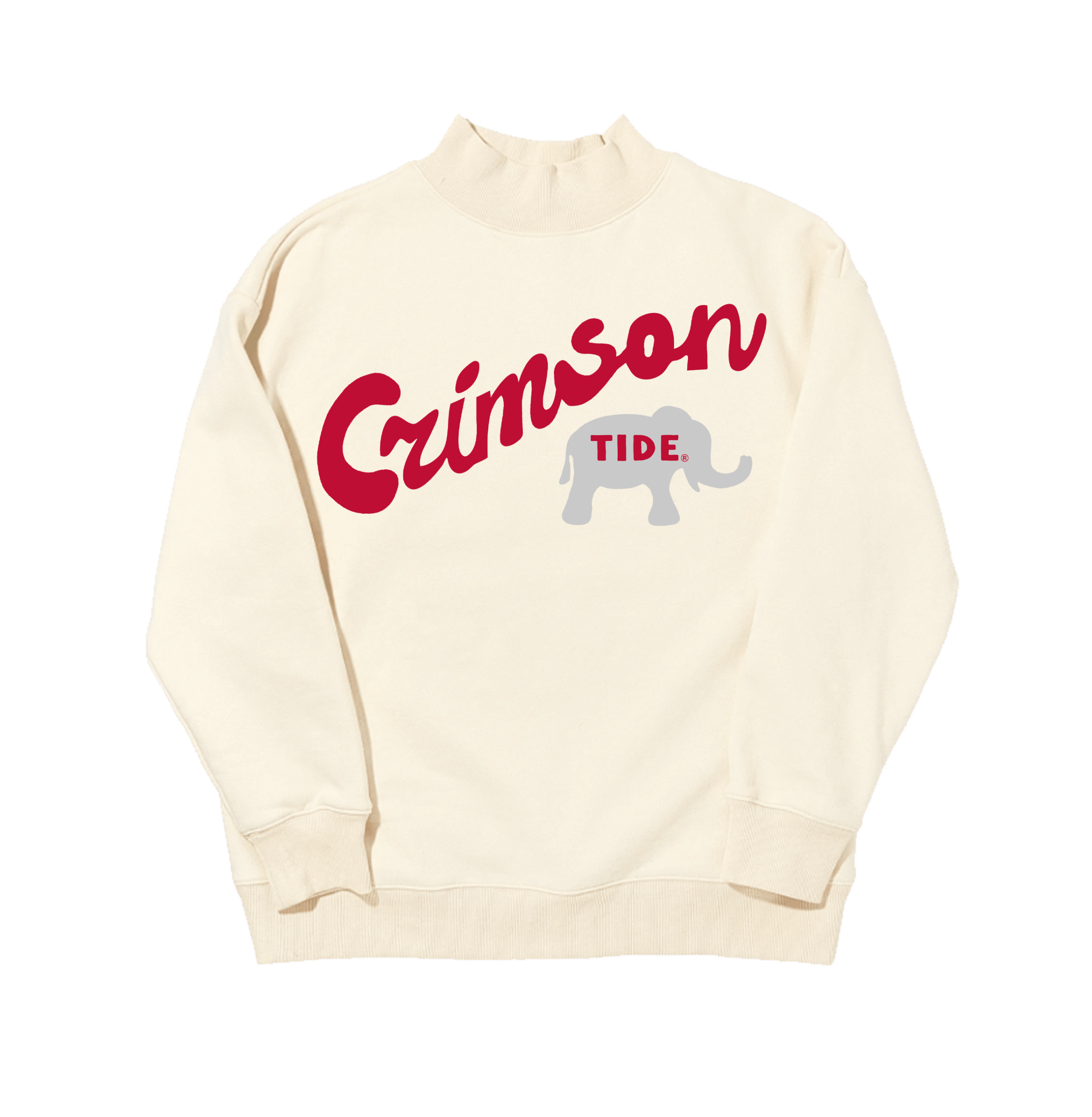 Campus Collection Mock Neck Sweatshirt - Crimson Tide Elephant