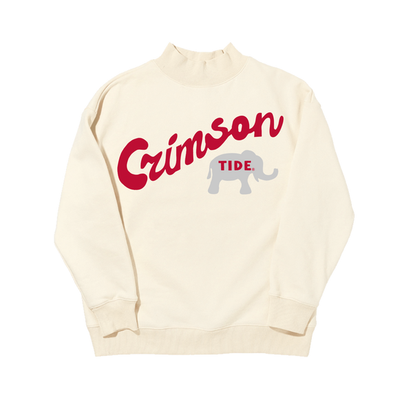 Campus Collection Mock Neck Sweatshirt - Crimson Tide Elephant