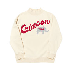 Campus Collection Mock Neck Sweatshirt - Crimson Tide Elephant
