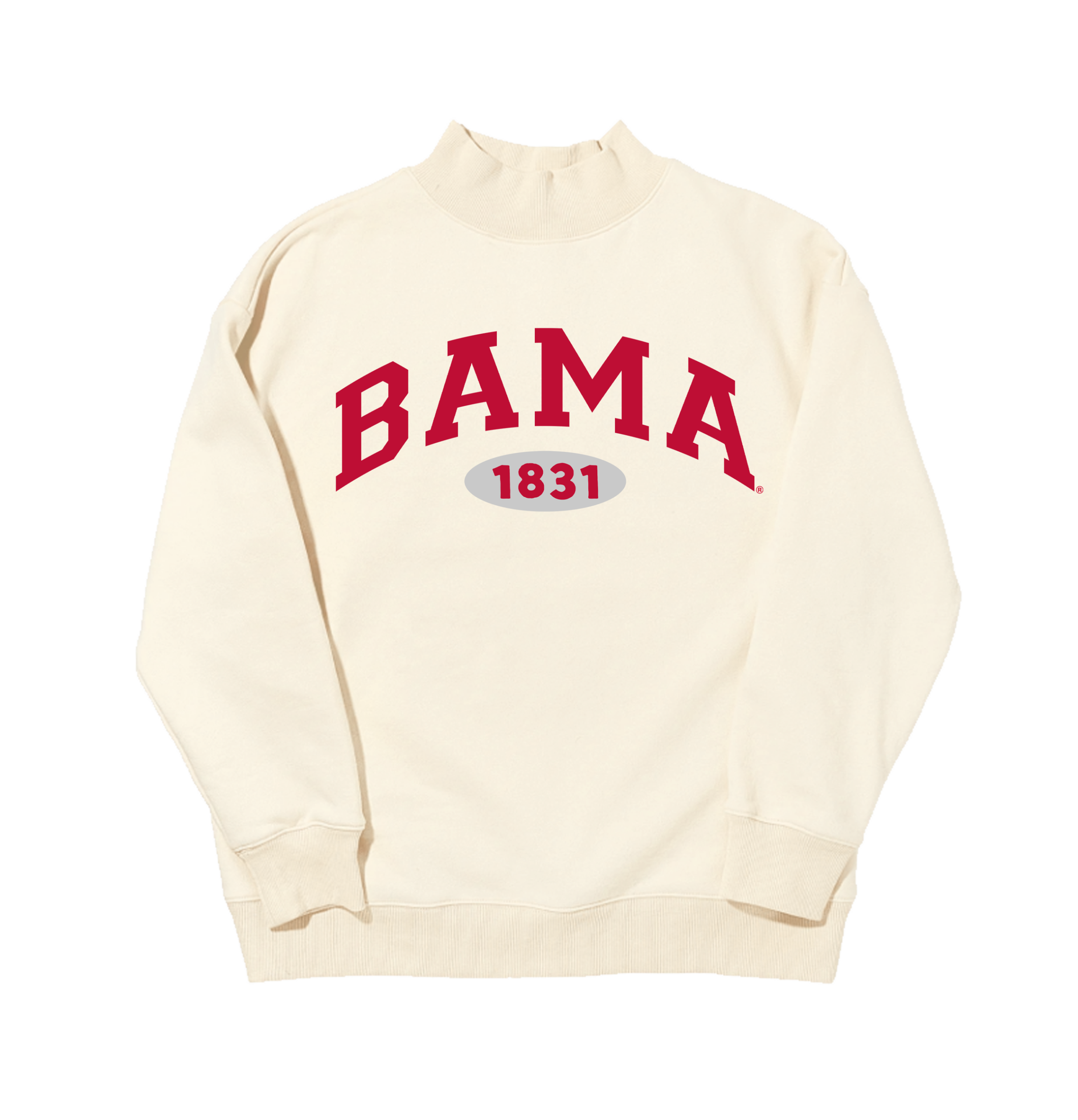 Campus Collection Mock Neck Sweatshirt - Bama 1831 Oval