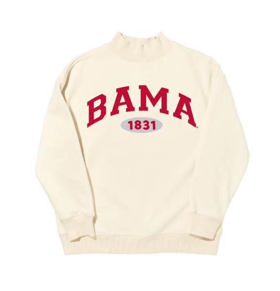 Campus Collection Mock Neck Sweatshirt - Bama 1831 Oval