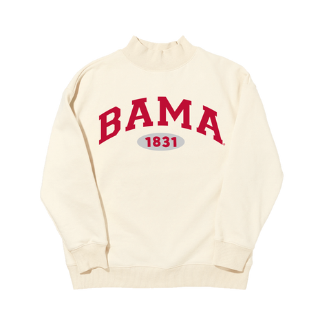 Campus Collection Mock Neck Sweatshirt - Bama 1831 Oval