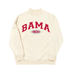 Campus Collection Mock Neck Sweatshirt - Bama 1831 Oval