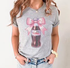 Pink Bow Diet Coke Bottle Graphic Tee