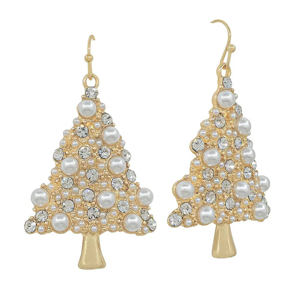 Fancy Fran Bejeweled Christmas Tree Earrings