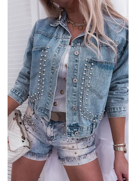 Laurel Studded Denim Jacket